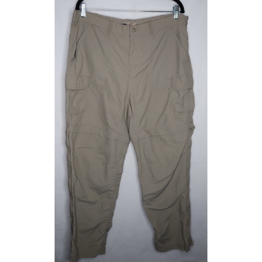 REI Womens 14 Petite Convertible Cargo Hiking Pants Khaki Nylon Gorpcore Outdoor